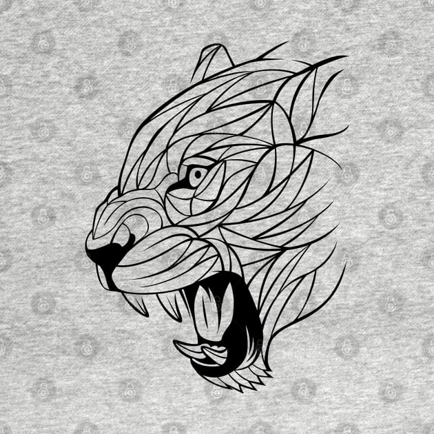 Leopard Minimalist art lines by albertocubatas